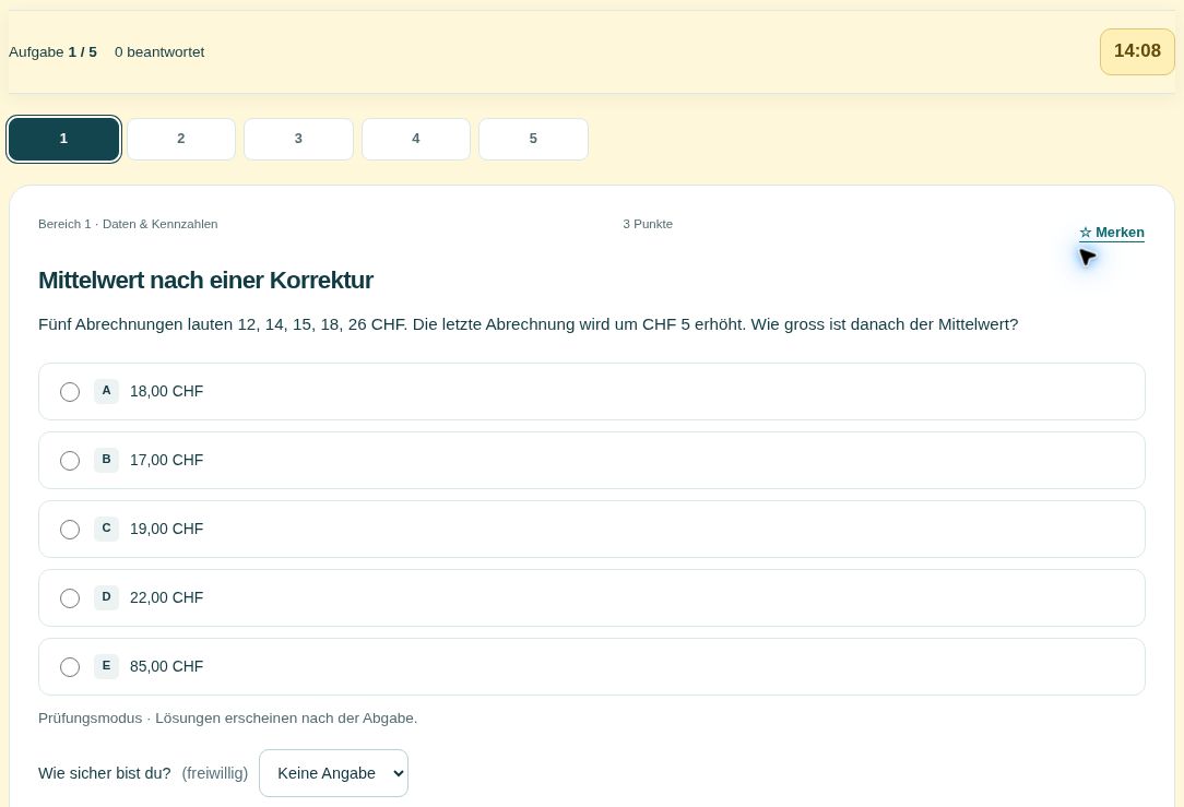 Während der Simulation navigieren in der Stunavi-Demo oder Gastansicht. Die nummerierten Stellen werden unter dem Bild erklärt.